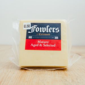 Hilltop Farm shop's product:Fowlers Mature Cheddar Cheese