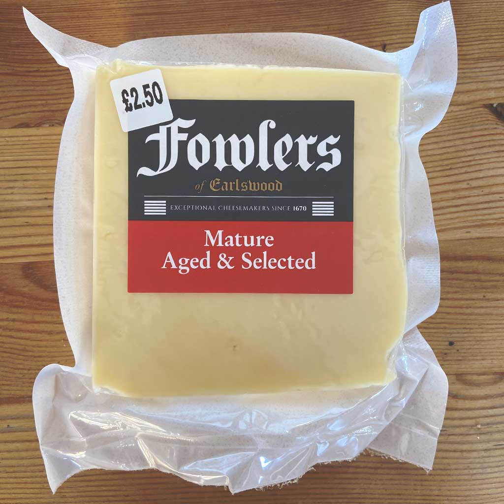 Fowlers Mature Cheddar Cheese Hilltop Farm