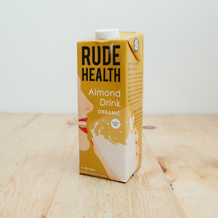 Hilltop Farm shop's Rude Health Almond drink (milk alternative)